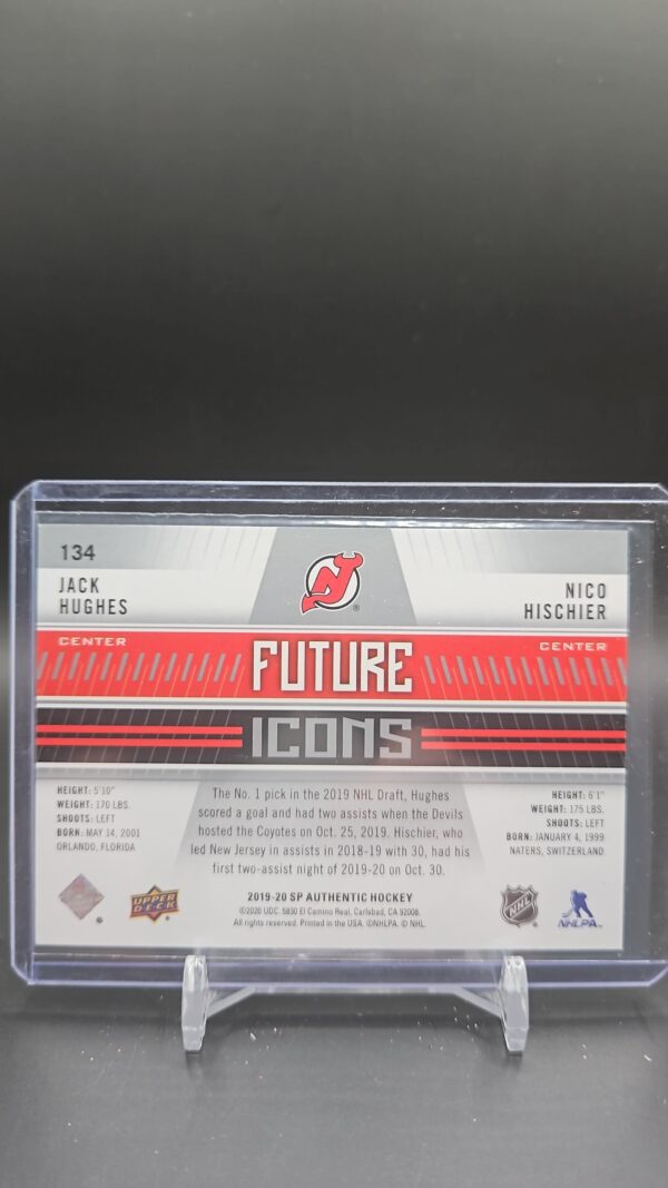 2019-20 UD Jack Hughes & Nico Hischier Sp Authentic Future Icons /199 #134 - Image 2