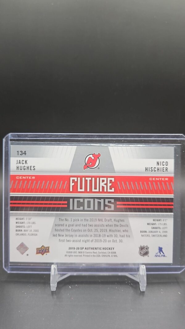 2019-20 UD Jack Hughes & Nico Hischier Sp Authentic Future Icons /199 #134 - Image 2