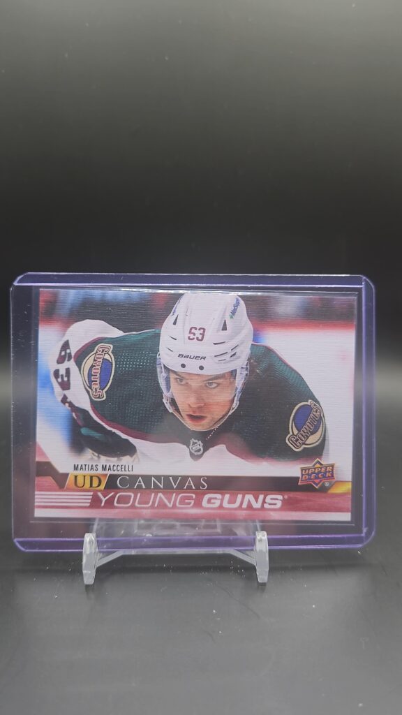 2022-23 Upper Deck Series 1 Young Guns Canvas Matias Maccelli rookie card #C94, Mint condition, Arizona Coyotes, top collectible NHL rookie card.