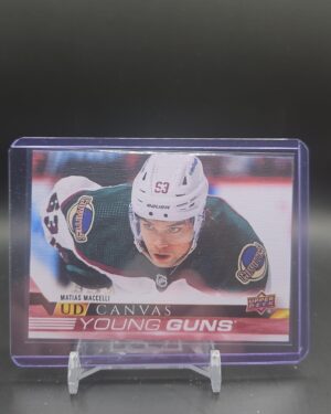 2022-23 Upper Deck Series 1 Young Guns Canvas Matias Maccelli rookie card #C94, Mint condition, Arizona Coyotes, top collectible NHL rookie card.