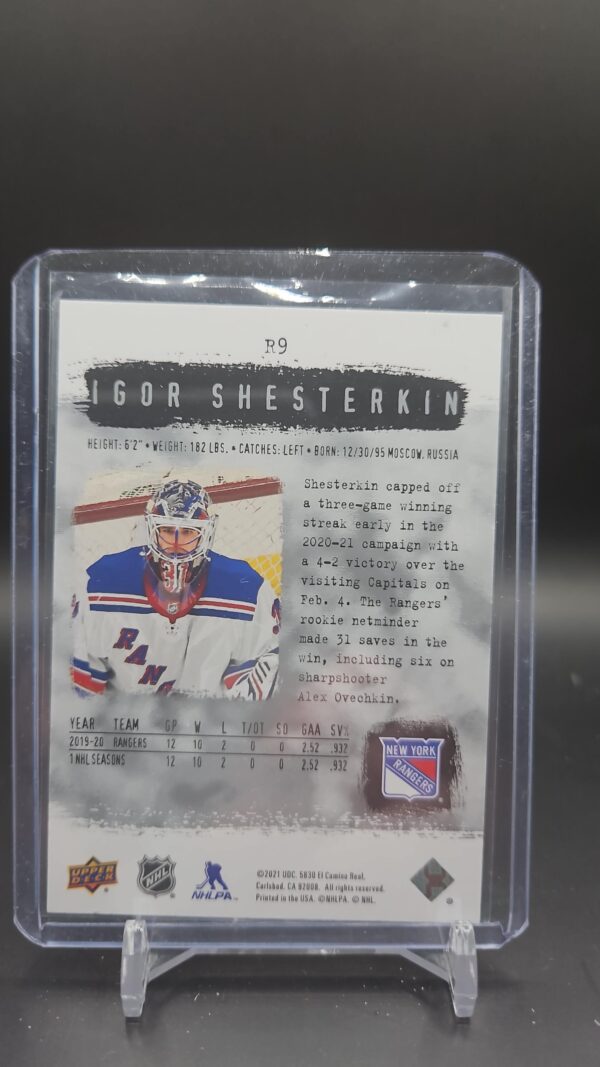 2020-21 SP Authentic 2000-01 Retro Igor Shesterkin New York Rangers #R9 - Image 2