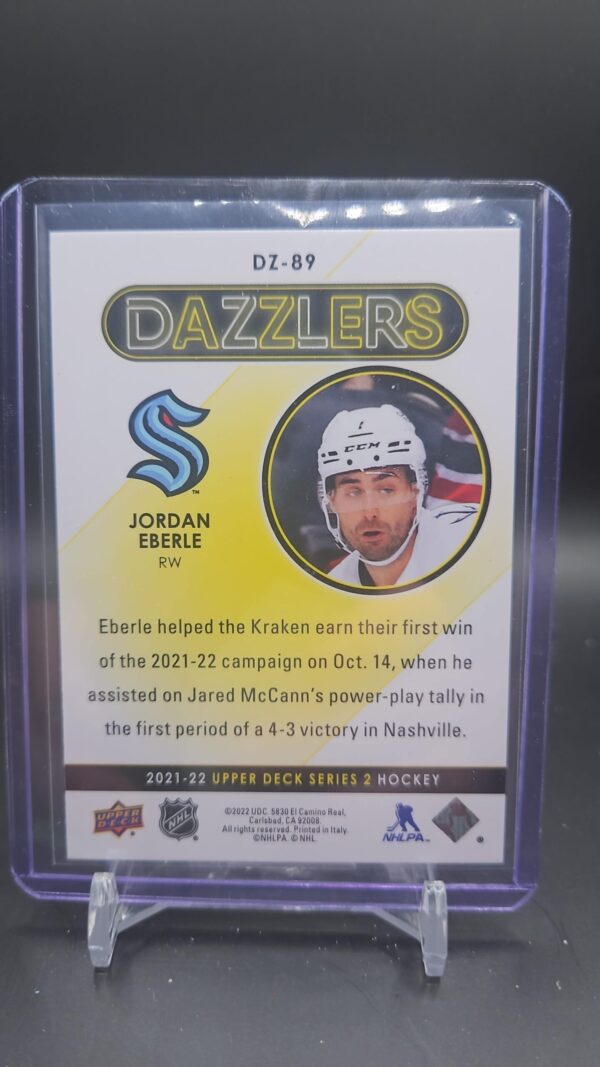 Jordan Eberle 2021-22 Upper Deck Series 2 Dazzlers Blue #DZ-89 Seattle Kraken - Image 2
