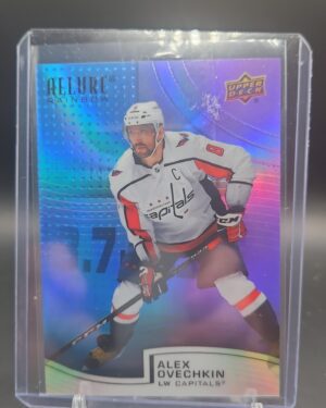 2021-22 Upper Deck Allure Rainbow Blue Purple Alex Ovechkin hockey card #R-100, serial numbered /199, Washington Capitals, rare parallel, NHL collectible
