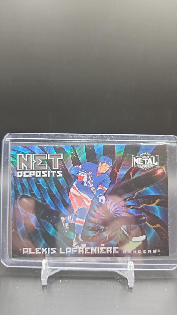 2020-21 UD Metal Universe Net Deposits #ND7 Alexis Lafreniere Rangers Rookie