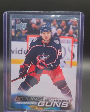 Trey Fix-Wolansky Young Guns rookie hockey card #241 from 2022-23 Upper Deck, featuring emerging NHL talent and a key rookie card for collectors.