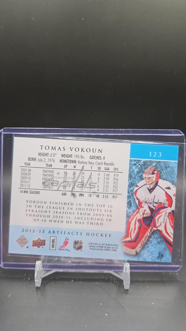 12/13 UD ARTIFACTS TOMAS VOKOUN BASE /999 #123 - Image 2