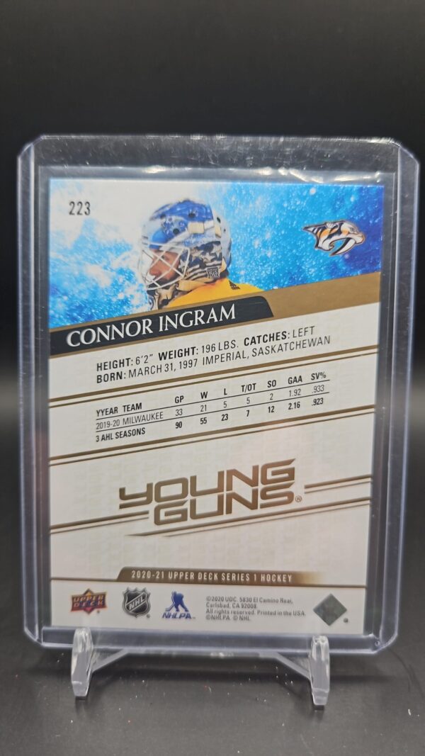 2020-21 Upper Deck Connor Ingram #223 Speckled Rainbow Foil Young Guns - Image 2