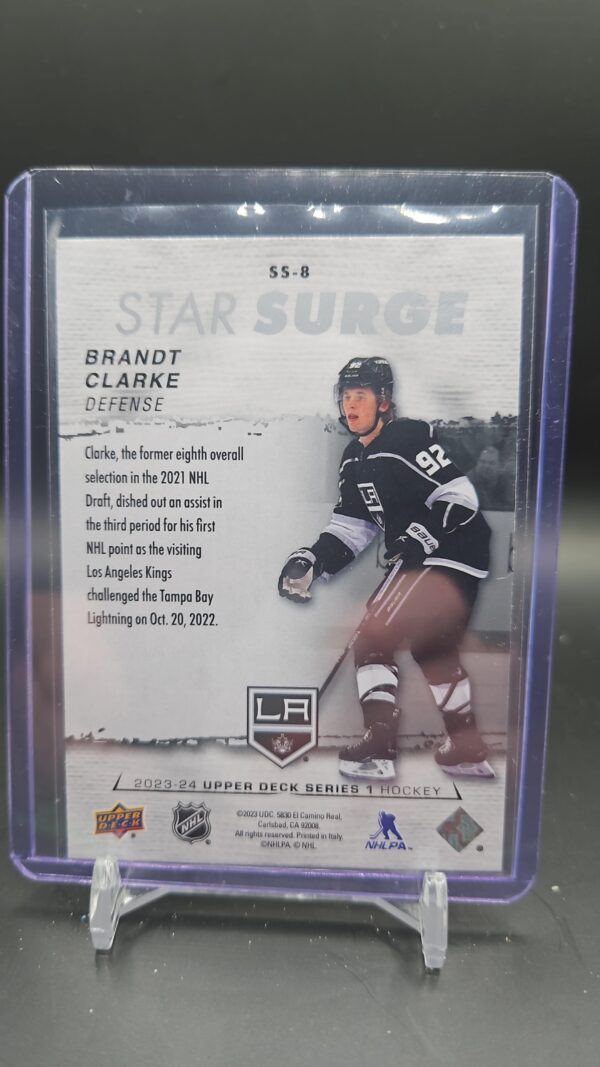 2023-24 Upper Deck Star Surge #SS-8 Brandt Clarke Los Angeles Kings - Image 2