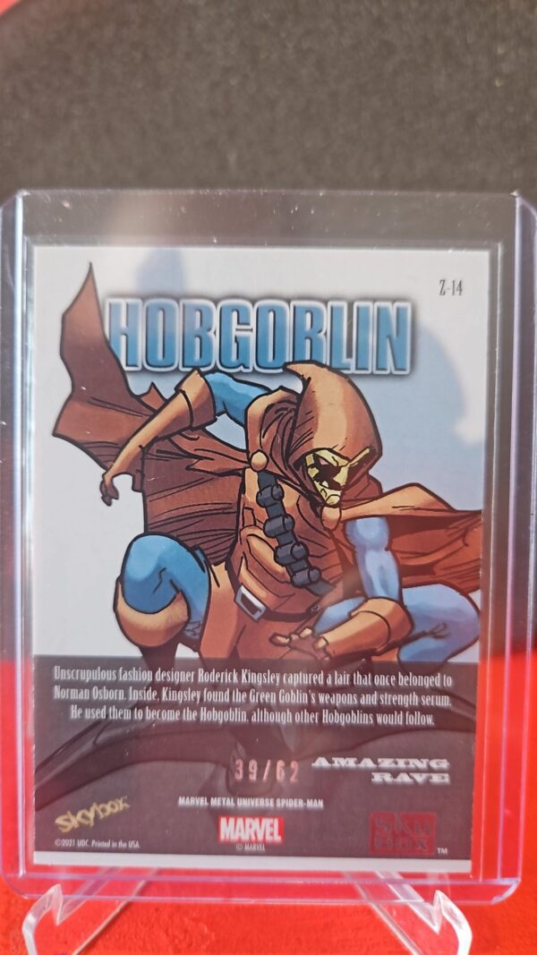 2021 Skybox Marvel Metal Universe Spider-Man Hobgoblin Amazing Rave #z-14 /62 - Image 2