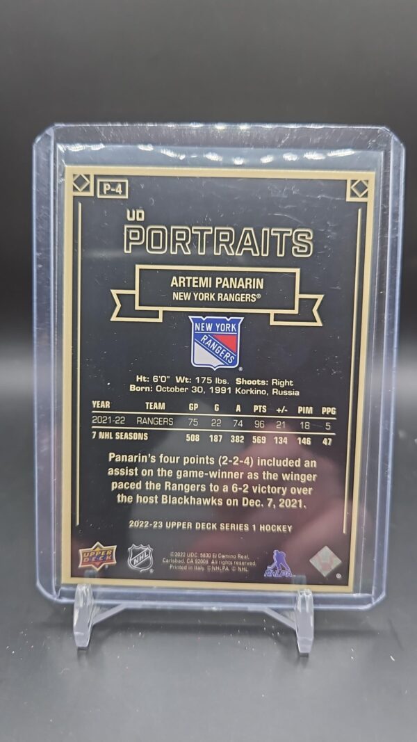 2022-23 Upper Deck UD Portraits Artemi Panarin New York#P-4 - Image 2