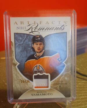 2022-23 Upper Deck Artifacts NHL Remnants Premium Patch /25 #NR-KY Kailer Yamamoto Edmonton Oilers