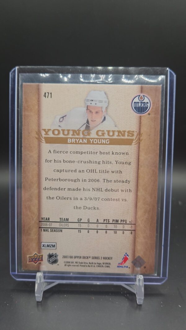 2007-08 UD Upper Deck Bryan Young Young Guns #471 Edmonton Oilers - Image 2