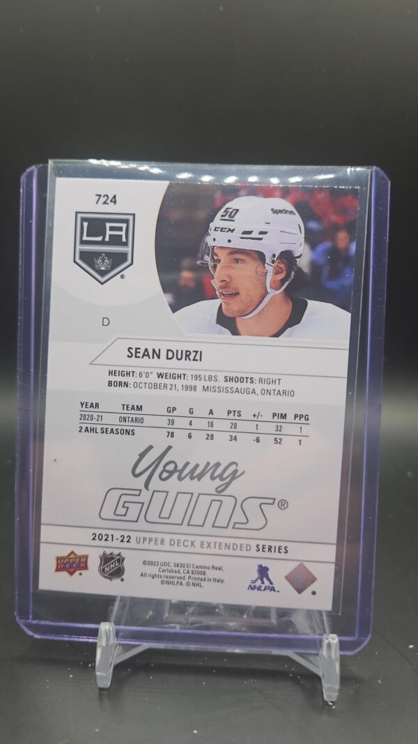 2022-23 Upper Deck Young Guns Sean Durzi Rookie Los Angeles Kings #724 - Image 2