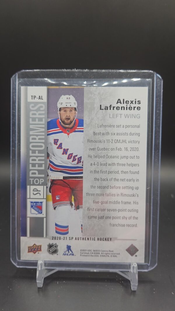 2020-21 SP AUTHENTIC Alexis Lafreniere Top Performers TP-AL - Image 2