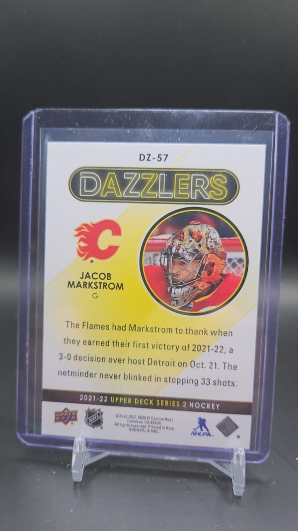 2021-22 Upper Deck Series 2 Dazzlers Blue Jacob Markstrom Calgary Flames #DZ-57 - Image 2