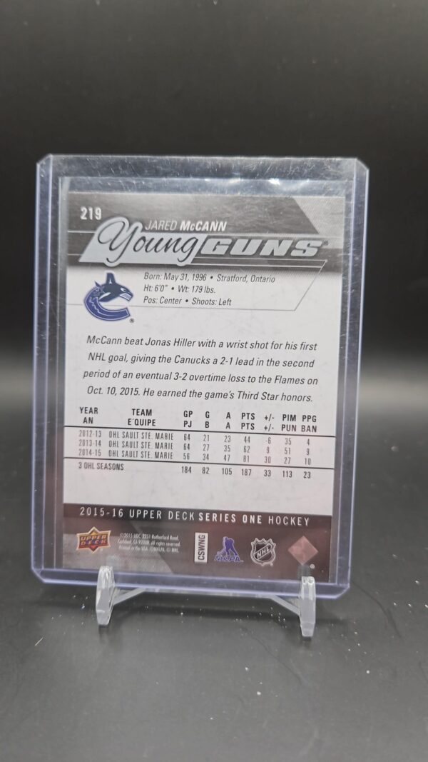 2015-16 Upper Deck Series One Young Guns Jared McCann #219 - Image 2