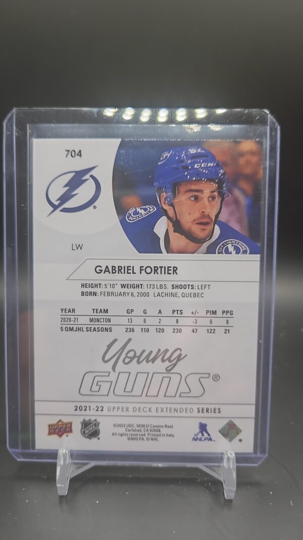 2021-22 Upper Deck Young Guns Rookie #704 Gabriel Fortier YG RC - Image 2