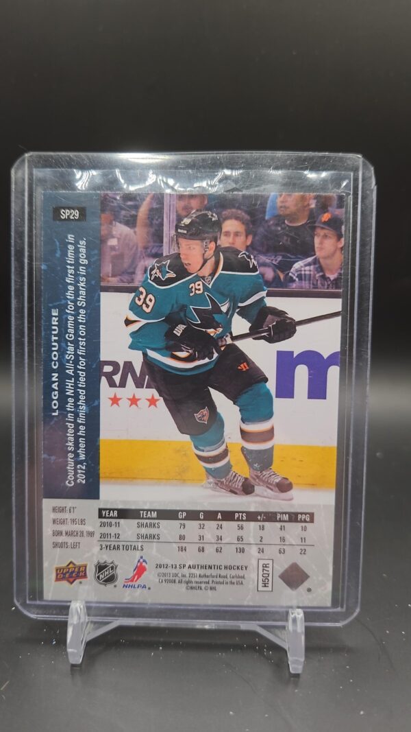 2012-13 SP Authentic '94-95 Retro Logan Couture #SP29 San Jose - Image 2