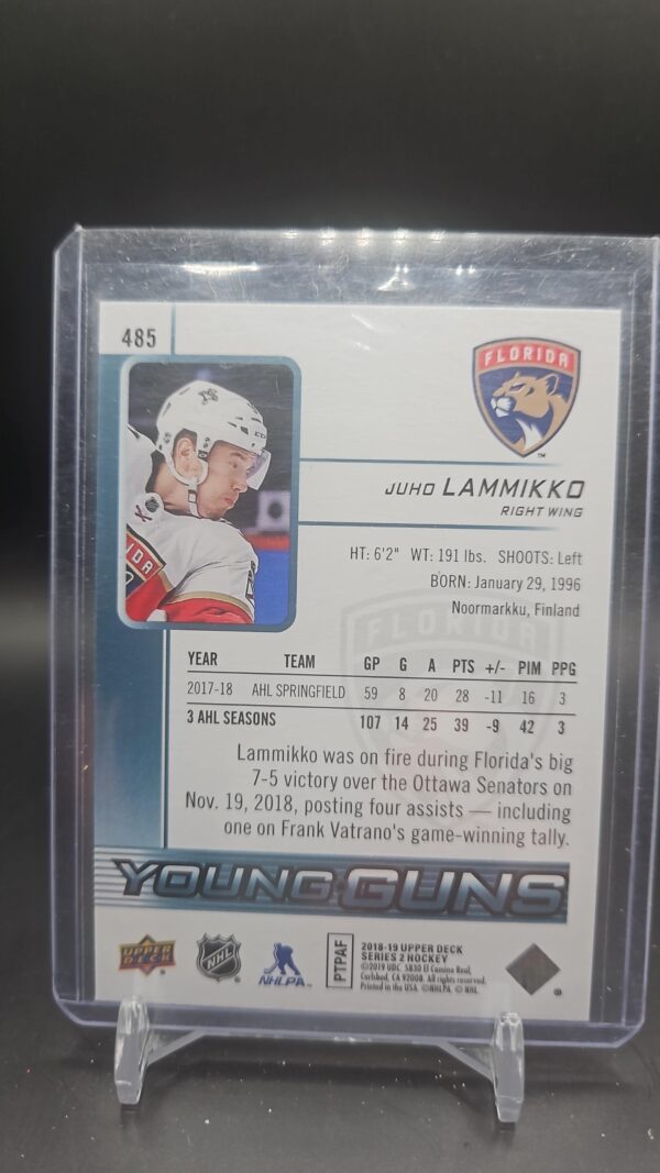 2018-19 Upper Deck Young Guns Juho Lammikko #485 - Image 2