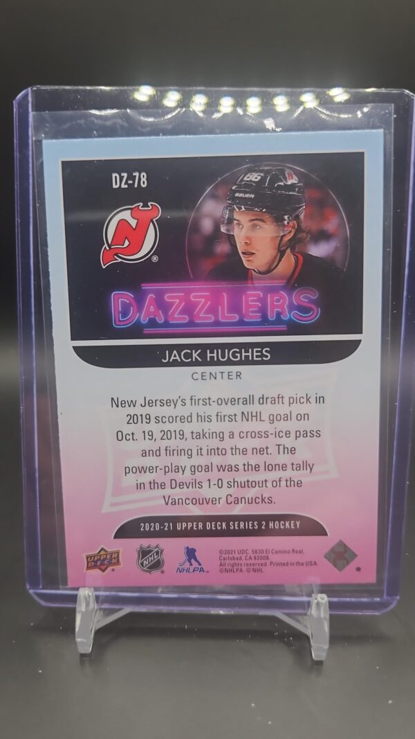 2020 20/21 UD Upper Deck Dazzlers Jack Hughes DZ-78 Blue New Jersey Devils - Image 2