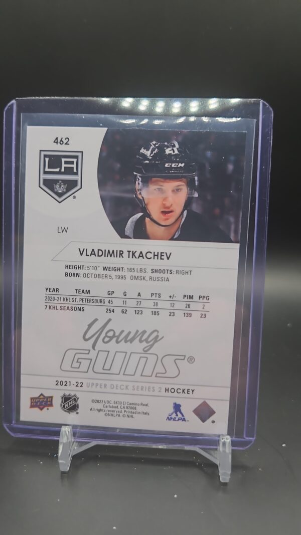 2021-22 Upper Deck Vladimir Tkachev Young Guns #462 Series 2 Rookie L.A. Kings - Image 2