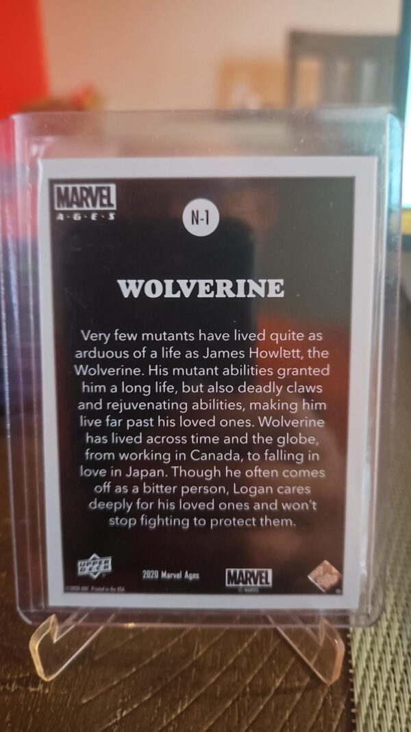 2020 UD Marvel Ages Wolverine James Logan Negative Achievements #N-1 - Image 2