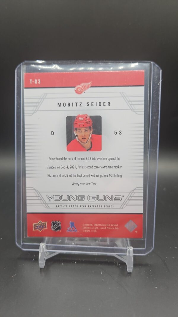 21/22 UD EXTENDED MORITZ SEIDER 06/07 TRIBUTE YOUNG GUNS RC ROOKIE #83 - Image 2