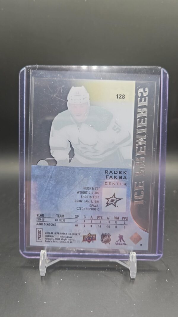 2015-16 Upper Deck ICE Premieres Radek Faksa /1999 #128 - Dallas Stars - Image 2