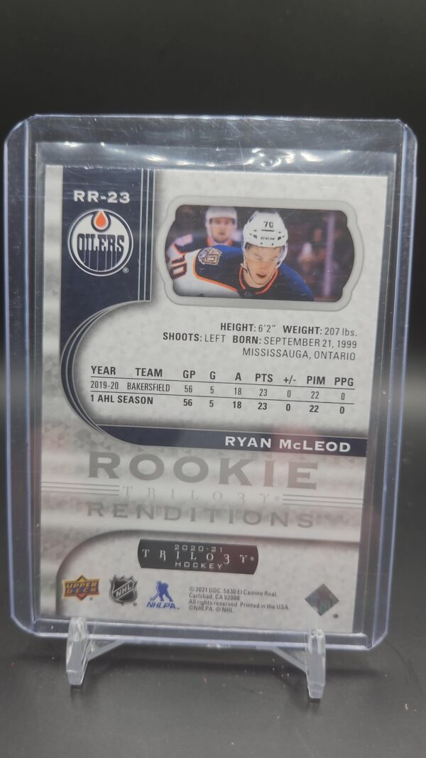 2020-21 Trilogy Rookie Renditions RR-23 Ryan McLeod Edmonton Oilers - Image 2