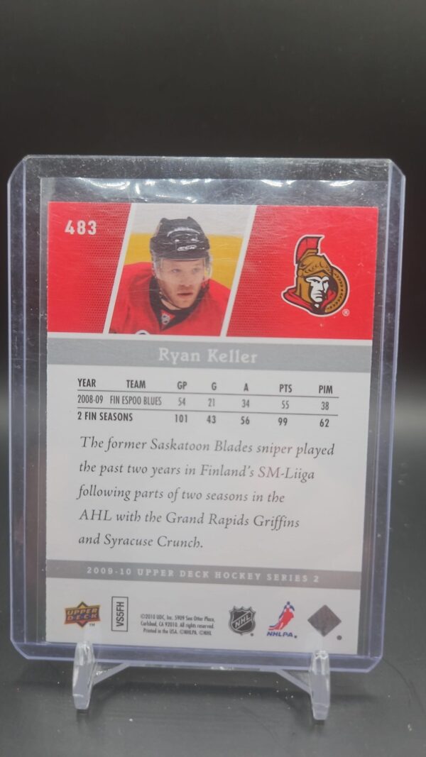 2009-10 Upper Deck Young Guns #483 Ryan Keller Ottawa Senators - Image 2