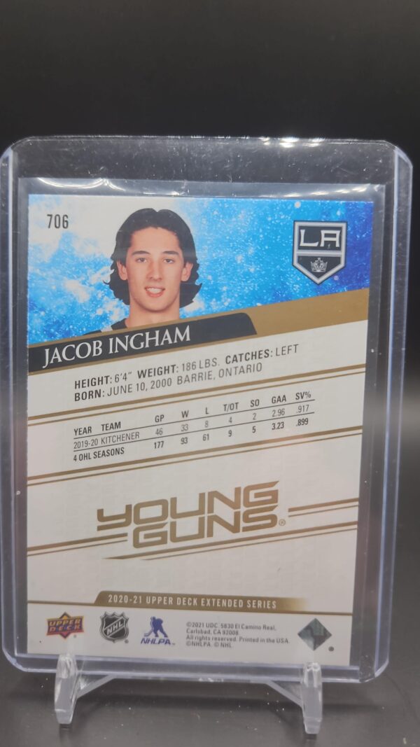 2020-21 Extended Series Young Guns Speckled Rainbow Foil Jacob Ingham Rookie RC - Image 2