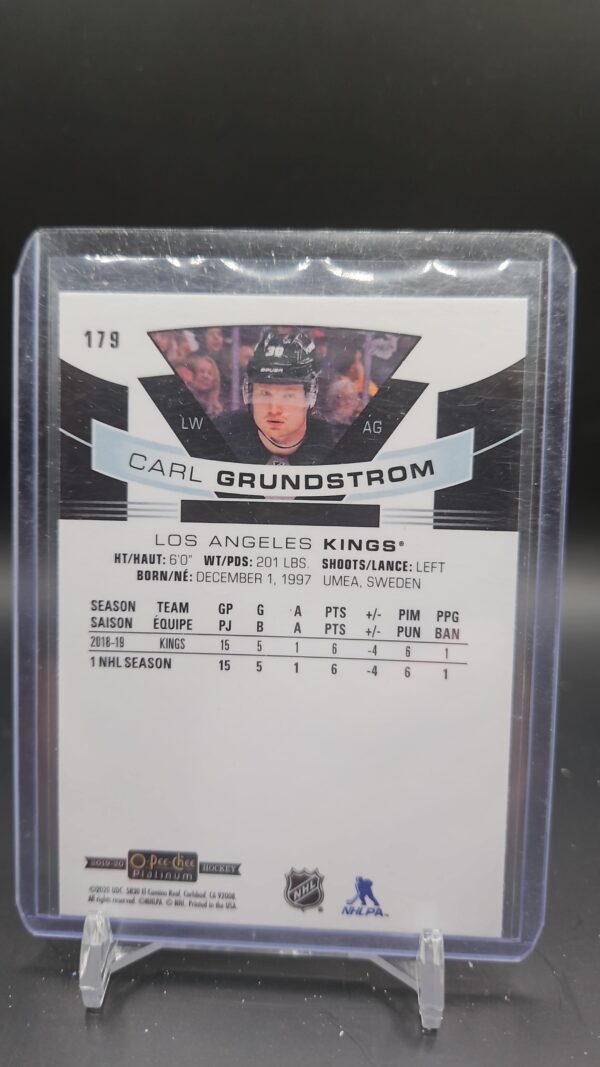 2019-20 O-Pee-Chee Platinum - Marquee Rookies Carl Grundstrom #179 - Image 2