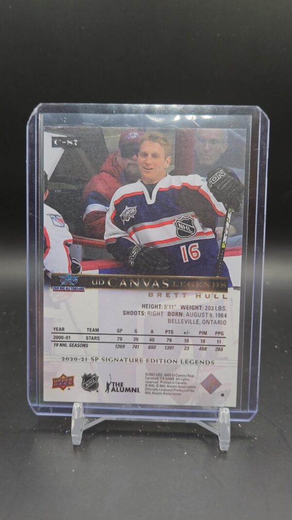 Brett Hull 2020-21 SP Signature Edition Legends UD Canvas #C-87 All Star - Image 2