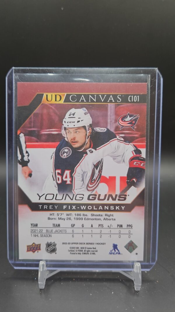 2022-23 Upper Deck Series 1 Young Guns Canvas #C101 Trey Fix-Wolansky - Image 2