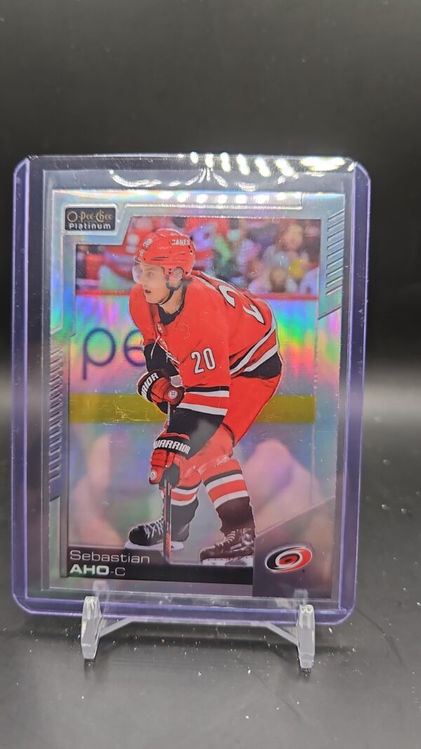 2020-21 OPC Platinum Sebastian Aho Rainbow #105 Hurricanes