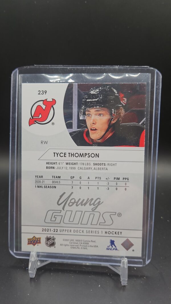 2021-22 Upper Deck Series 1 #239 Tyce Thompson Young Guns - Image 2