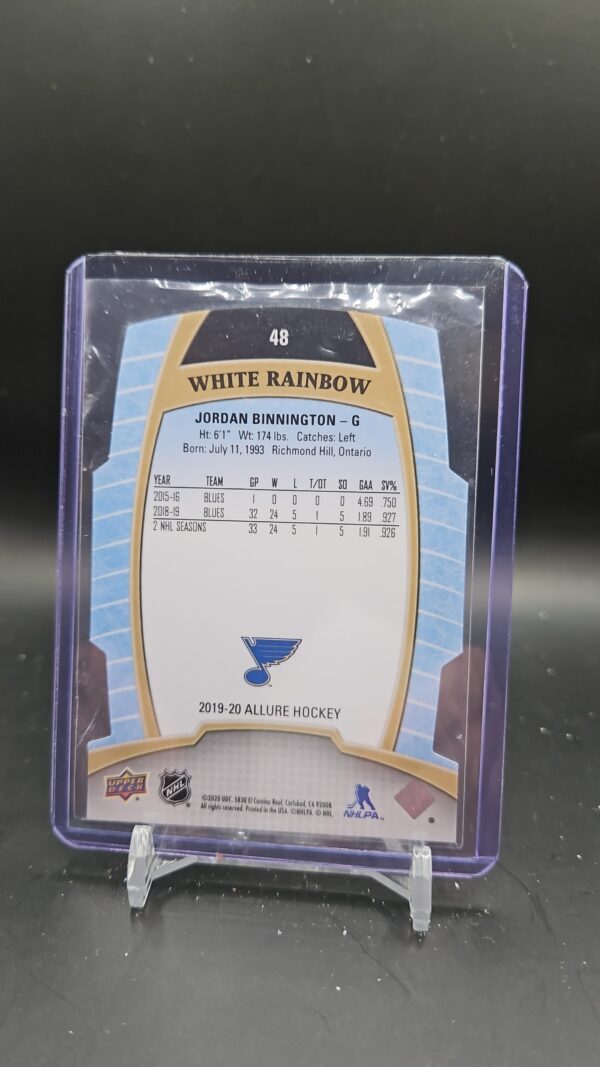 2019-20 Upper Deck Allure Jordan Binnington White Rainbow Blues #48 - Image 2