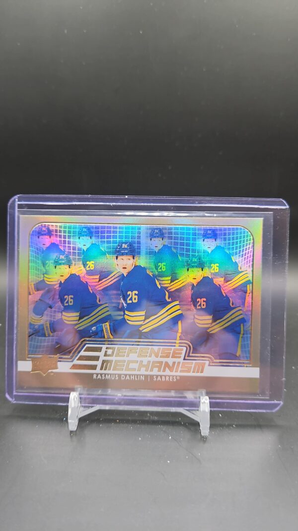 2022/23 UD Series 1 Rasmus Dahlin Gold Defense Mechanism Card DM-11