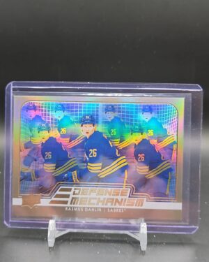 2022/23 UD Series 1 Rasmus Dahlin Gold Defense Mechanism Card DM-11