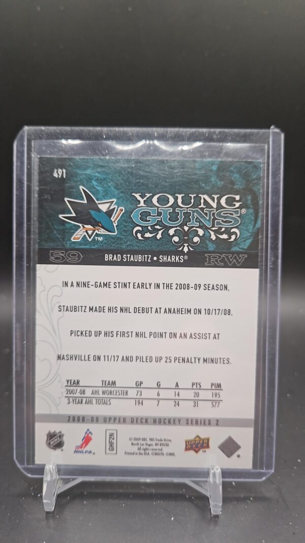2008-09 Upper Deck Series 2 Young Guns Brad Staubitz #491 - Image 2