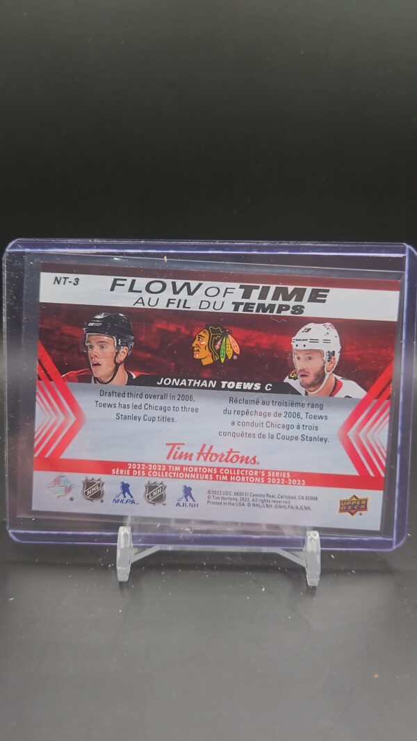 2022-23 Upper Deck Tim Hortons Flow of Time Jonathan Toews NT-3 - Image 2