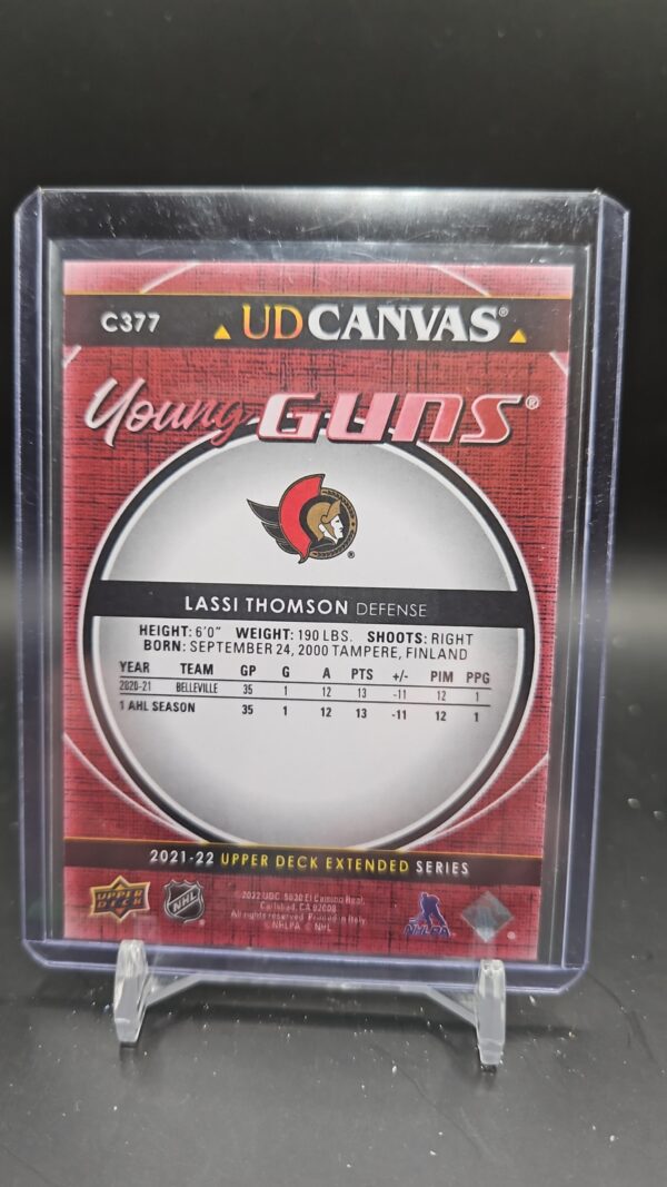 2021-22 Upper Deck Extended Series Canvas Young Guns Lassi Thomson - Image 2