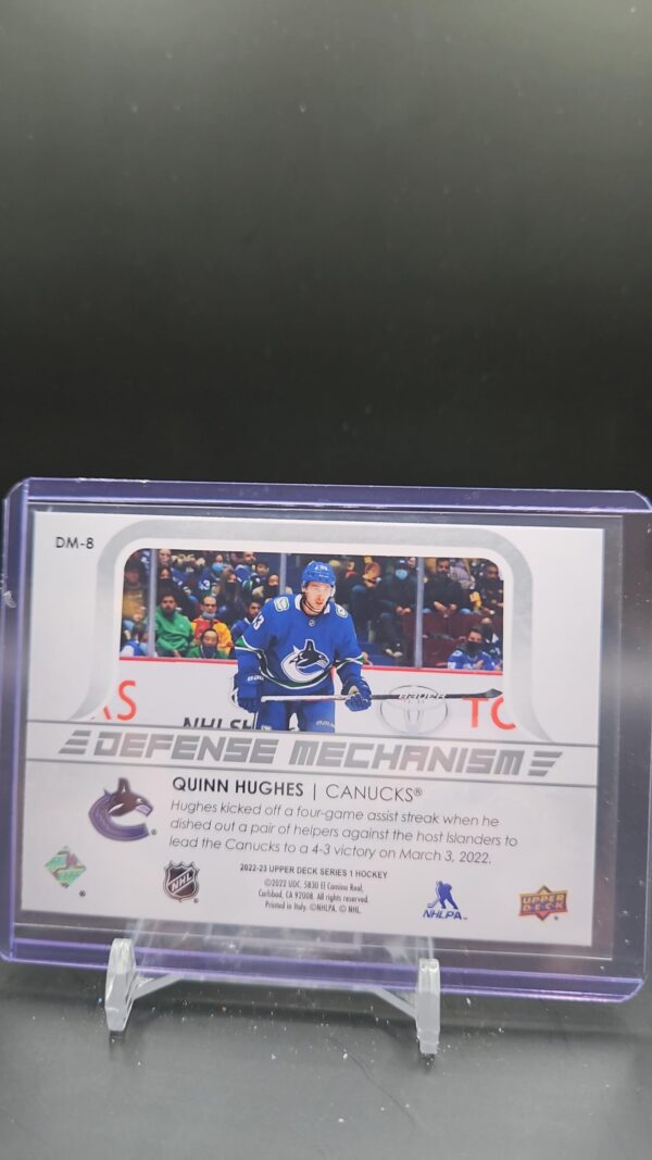 2022-23 Upper Deck UD Series 1 Defense Mechanism DM-8 Quinn Hughes - Image 2