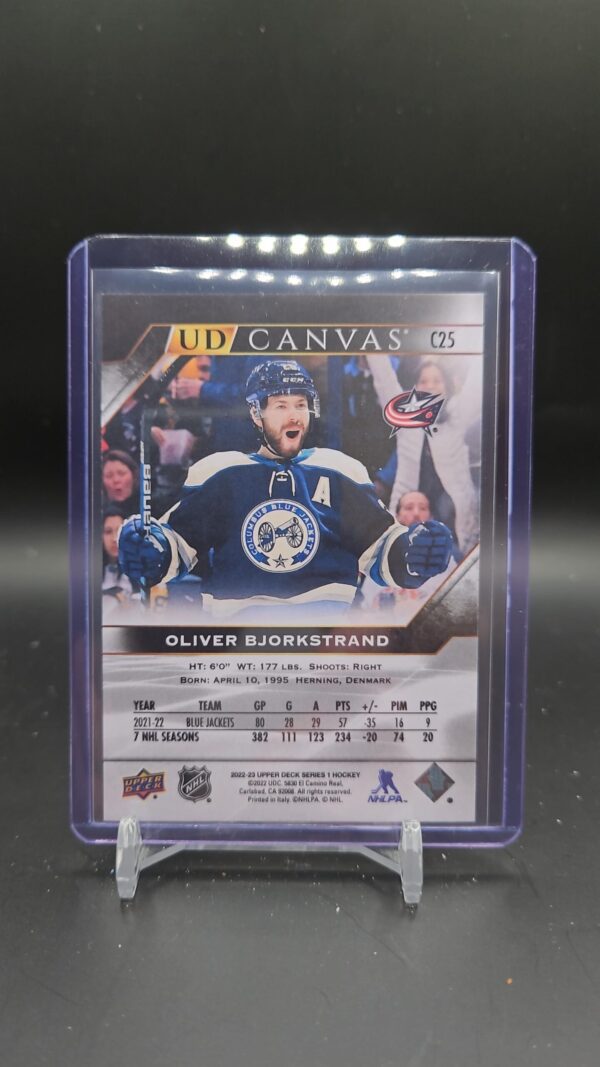 2022-23 Upper Deck Series 1 Oliver Bjorkstrand Black & White Canvas#C25 - Image 2