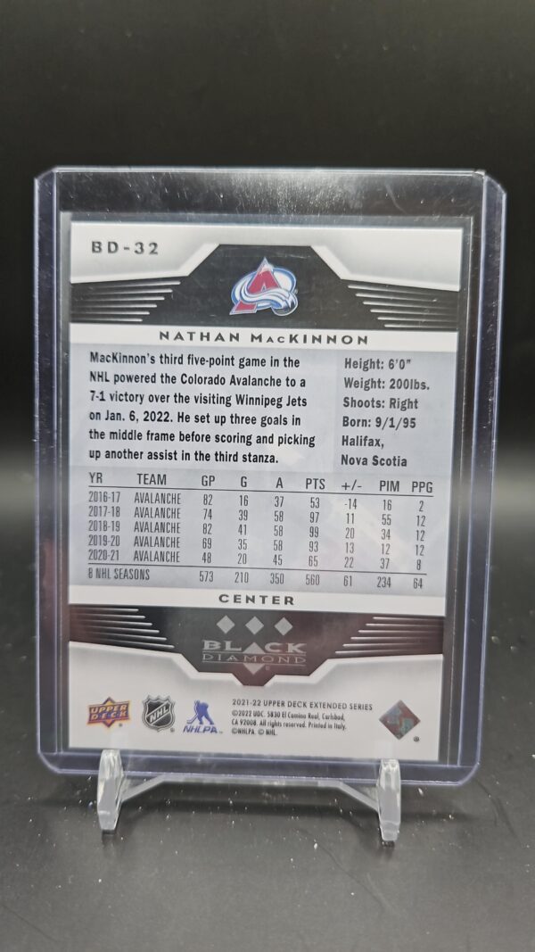 2021-22 Upper Deck Extended Series Black Diamond Retro #BD-32 Nathan MacKinno - Image 2