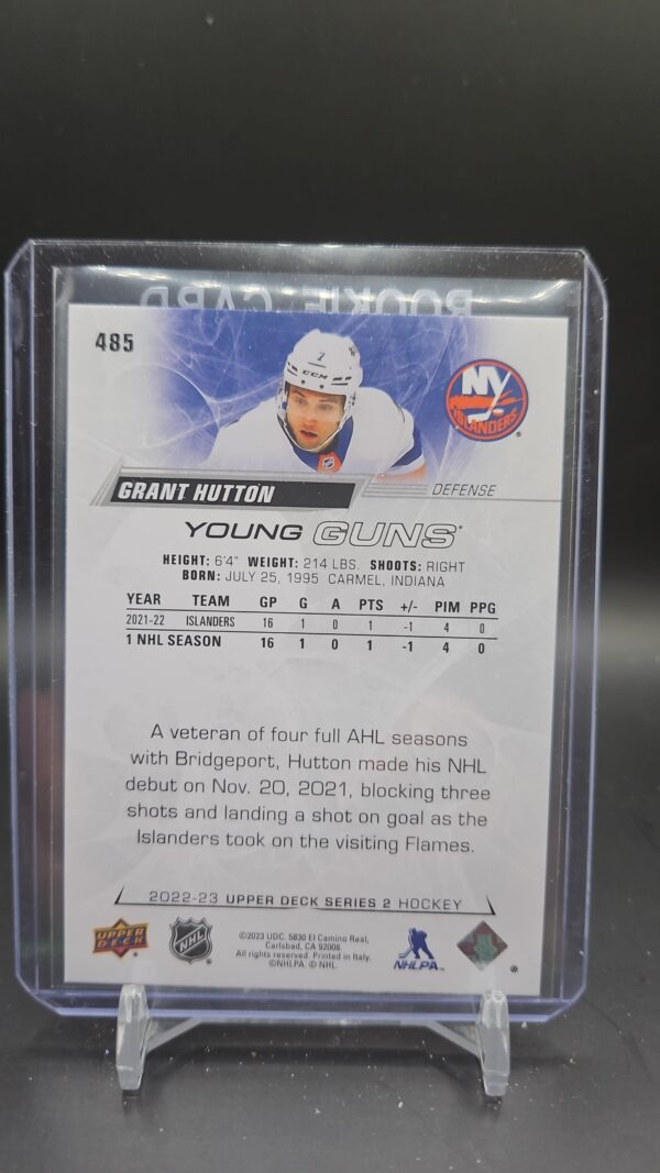 2022-23 Upper Deck Series 2 Grant Hutton Young Guns #485 Rookie - Image 2