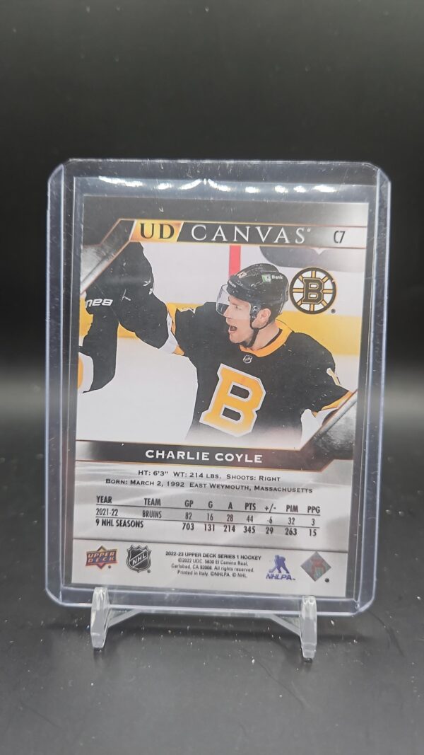 2022-23 Upper Deck UD Canvas Black & White CHARLIE COYLE #C7 Boston Bruins - Image 2
