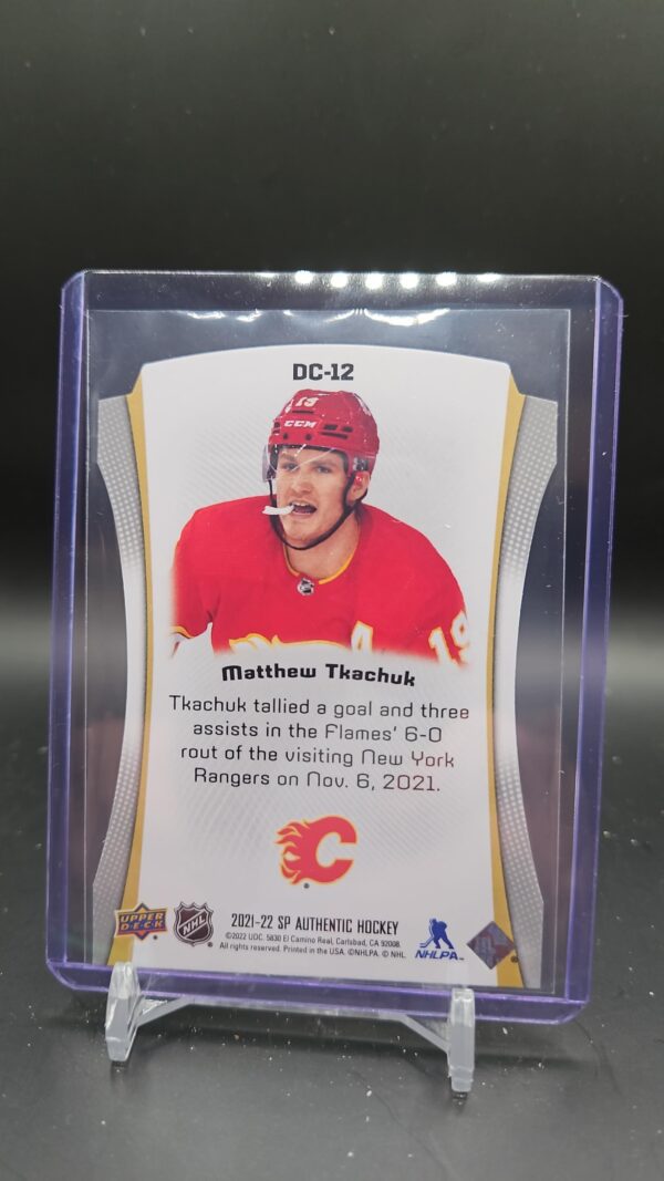 2021-22 Upper Deck SP Authentic Matthew Tkachuk Die-Cut #DC-12 Calgary Flames - Image 2