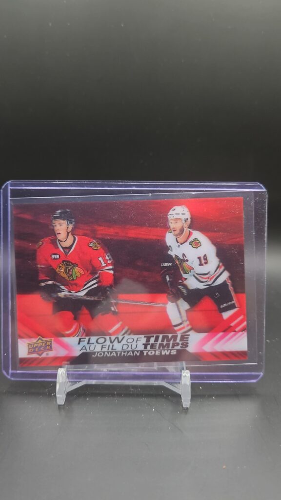 2022-23 Tim Hortons Flow of Time Jonathan Toews NT-3 Chicago Blackhawks hockey card