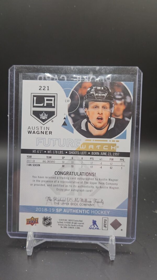 2018-19 SP Authentic Future Watch Auto Austin Wagner Auto /999 - Image 2